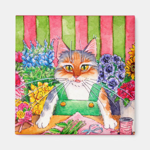 Heather's Flower Shop cat kitten cute magnet