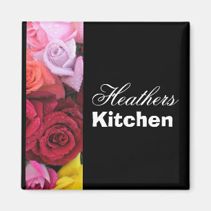Heathers kitchen custom roses fridge magnet
