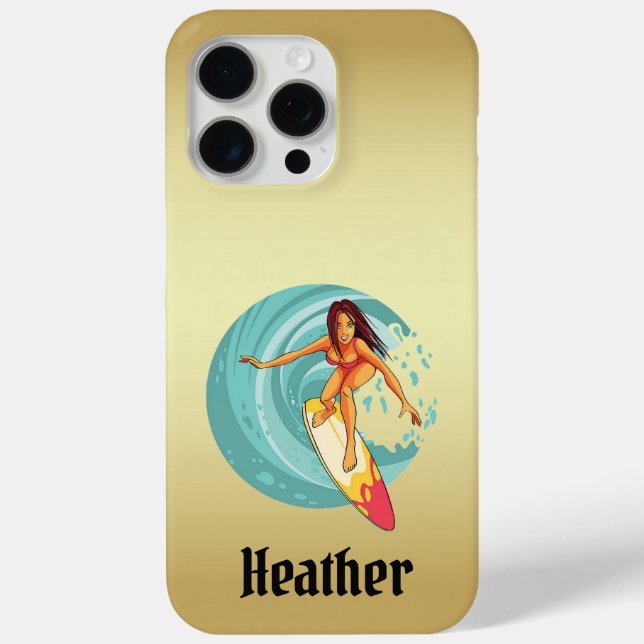 Heather's Surfer Girl Golden Phone Case (Back)