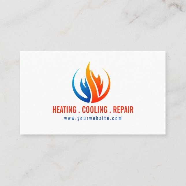 Heating & Air Conditioning, Cooling Business Card (Front)