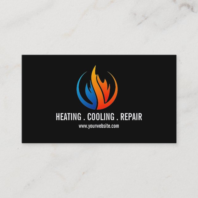Heating & Air Conditioning, Cooling Business Card (Front)