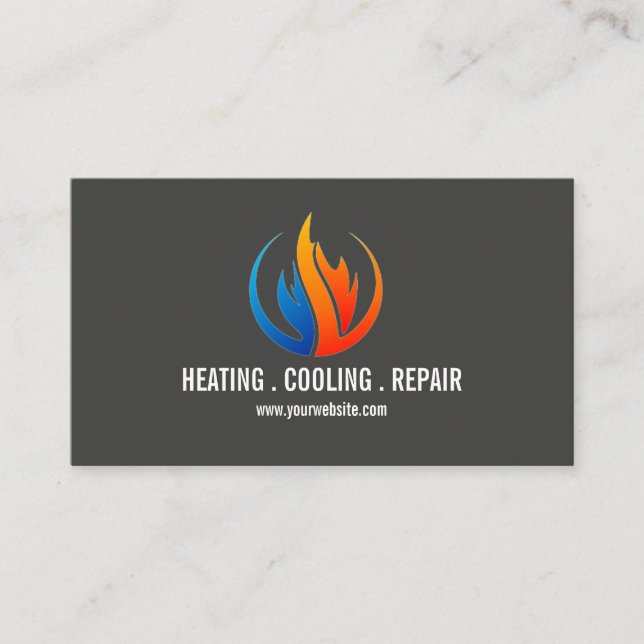 Heating & Air Conditioning, Cooling Business Card (Front)