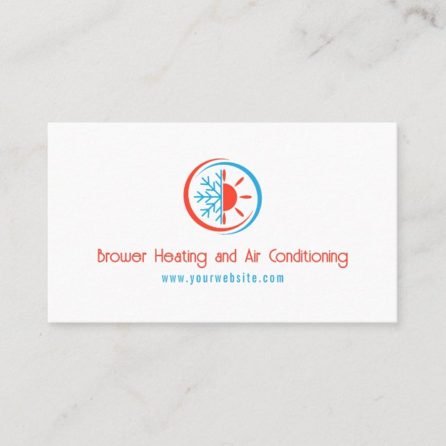 Heating & Air Conditioning, Cooling, Repair Business Card (Front)