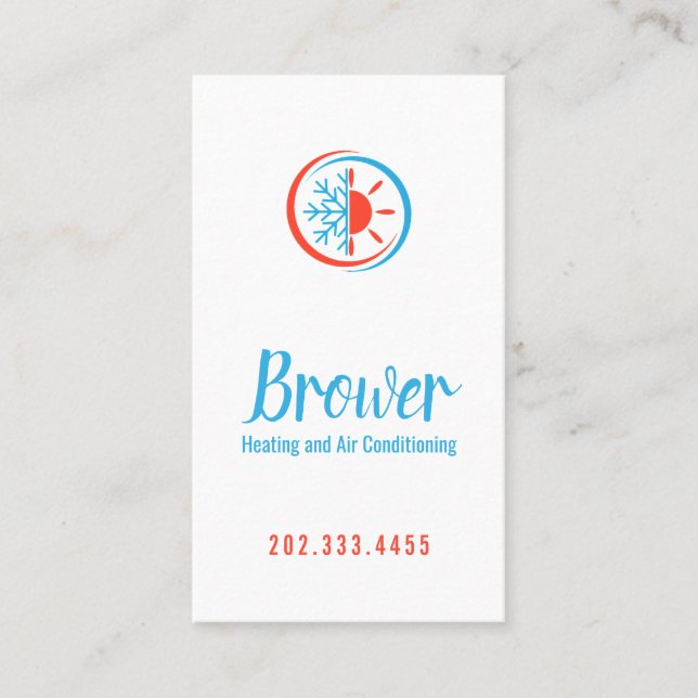 Heating & Air Conditioning, Cooling, Repair Business Card (Front)