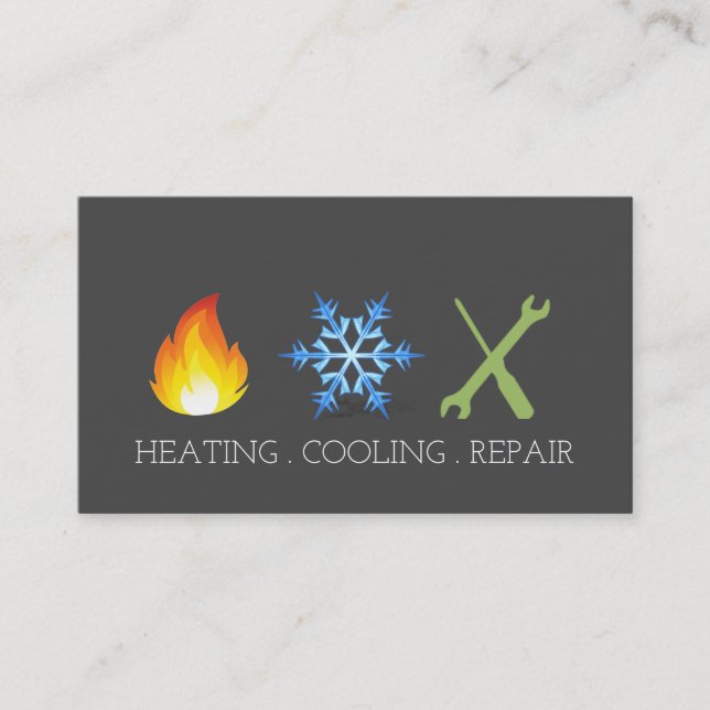 Heating and Air Conditioning Repair AC Business Card (Front)