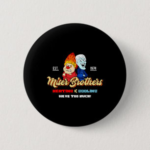 Heating And Cooling Brothers Christmas Retro  6 Cm Round Badge