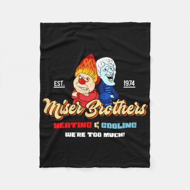 Heating And Cooling Brothers Christmas Retro  Fleece Blanket (Front)