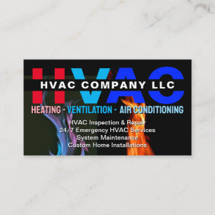 Heating and Cooling (HV AC)   Custom HVAC  Business Card