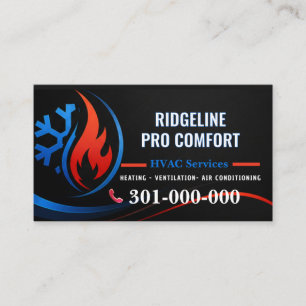 Heating and Cooling Services HVAC Custom Business Card