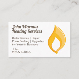 Heating Boiler Repair Services Flame Business Card