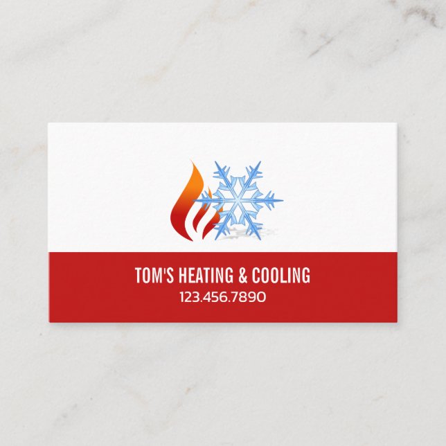 Heating & Cooling ,Air Conditioning HVAC  Business Business Card (Front)