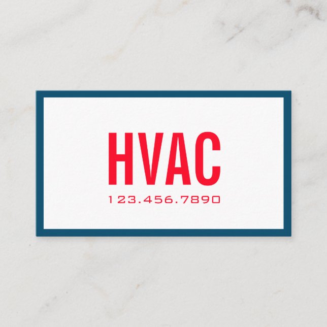 Heating & Cooling , Air Conditioning HVAC Business Card (Front)