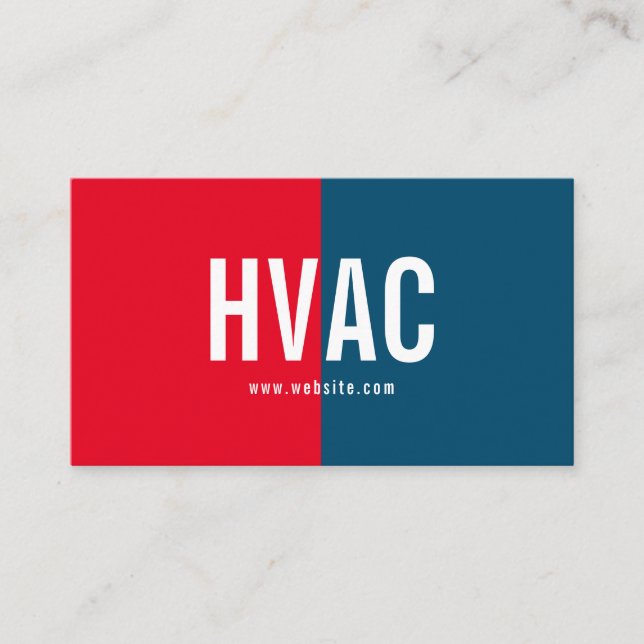 Heating & Cooling , Air Conditioning HVAC Business Card (Front)