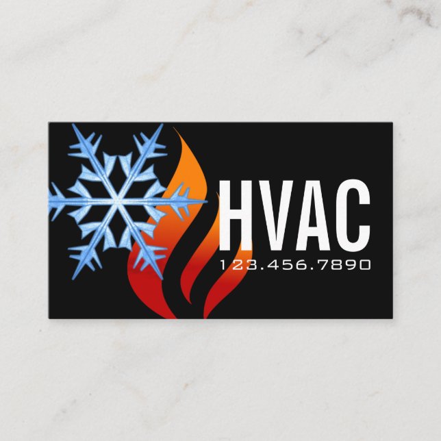 Heating & Cooling , Air Conditioning HVAC Business Card (Front)