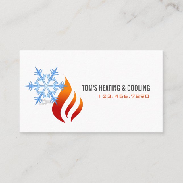 Heating & Cooling , Air Conditioning HVAC Business Card (Front)