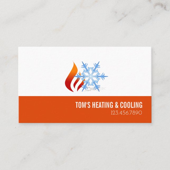 Heating & Cooling , Air Conditioning HVAC Business Card (Front)