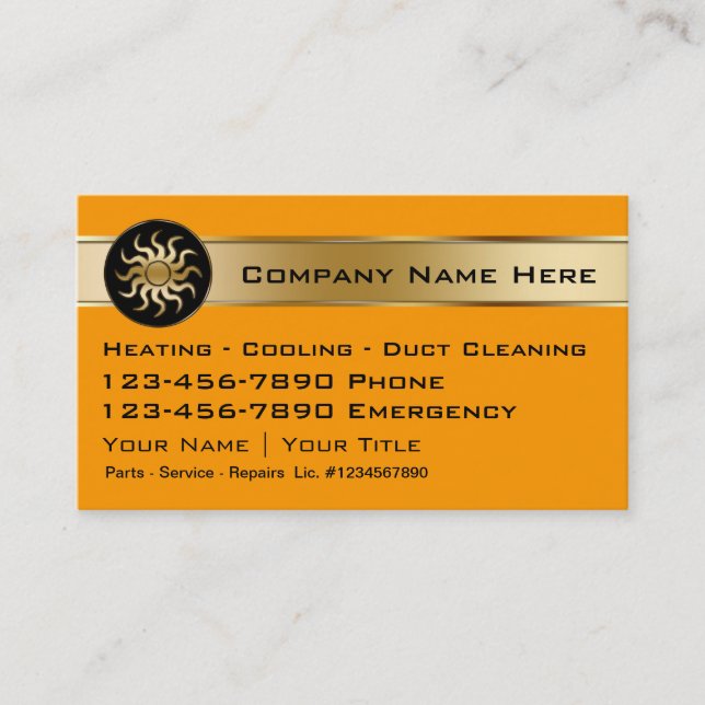 Heating Cooling Business Cards (Front)