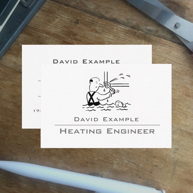 Heating Engineer with Illustration  Business Card (Creator Uploaded)