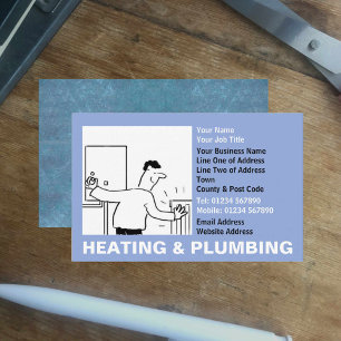 Heating & Plumbing Cartoon Business Card
