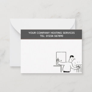 Heating Services Cartoon Theme to Personalise Card