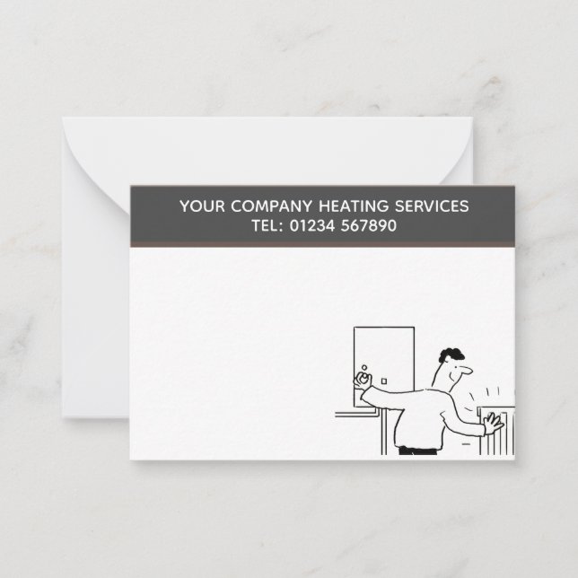 Heating Services Cartoon Theme to Personalise Card (Front)