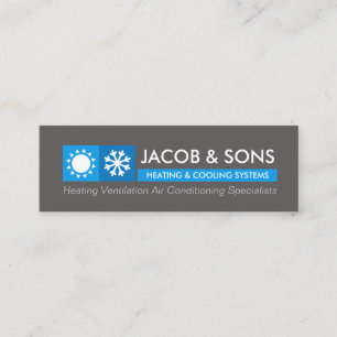 Heating Ventilation Air Conditioning Cooling Busin Mini Business Card