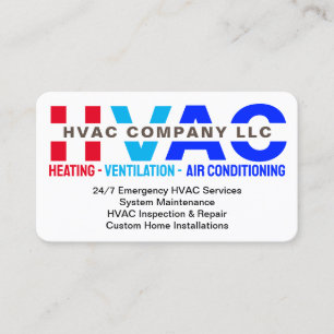 Heating & Ventilation & Air Conditioning - HVAC Business Card