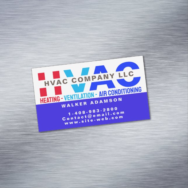 Heating & Ventilation & Air Conditioning - HVAC Magnetic Business Card (In Situ)