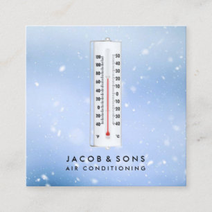 Heating Ventilation Air Conditioning HVAC Square Business Card