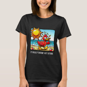 Heatwave humour - comical duck beach day sizzling T-Shirt