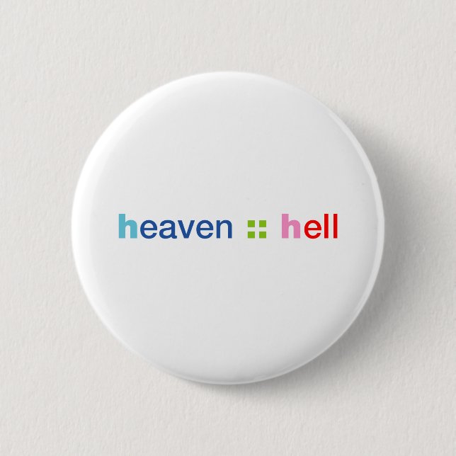 Heaven and Hell 6 Cm Round Badge (Front)