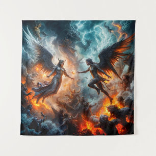 Heaven and Hell Confrontation Epic Scene Tapestry