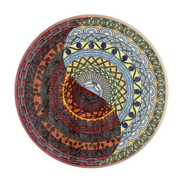 Heaven and Hell Glass Cutting Board (Front)