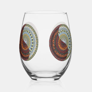 Heaven and Hell Mandala Stemless Wine Glass