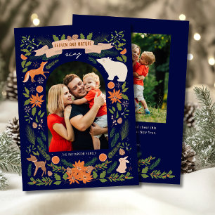 Heaven and Nature Sing Woodland 2 Photo Christmas Holiday Card
