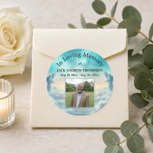 Heaven Angels Celebration Of Life Photo  Classic Round Sticker
