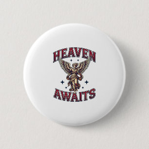 Heaven Awaits Gothic Angel Vintage Engraving Shirt 6 Cm Round Badge