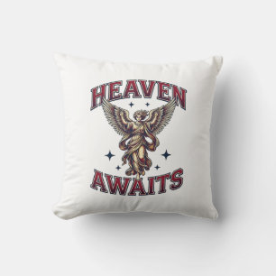 Heaven Awaits Gothic Angel Vintage Engraving Shirt Cushion