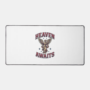Heaven Awaits Gothic Angel Vintage Engraving Shirt Desk Mat
