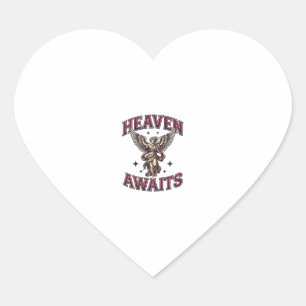 Heaven Awaits Gothic Angel Vintage Engraving Shirt Heart Sticker