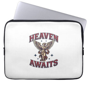 Heaven Awaits Gothic Angel Vintage Engraving Shirt Laptop Sleeve