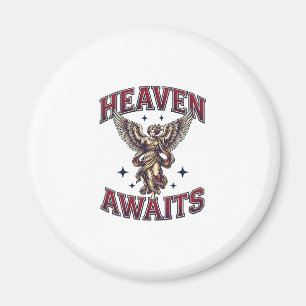 Heaven Awaits Gothic Angel Vintage Engraving Shirt Magnet