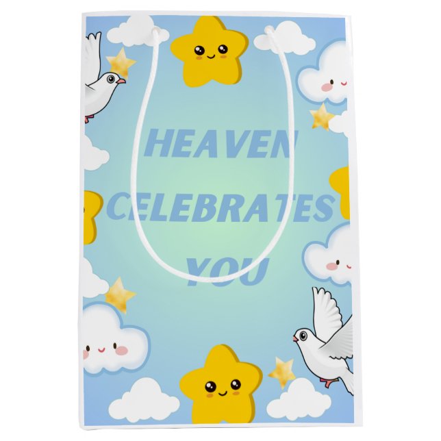 Heaven Celebrates You Christian  Medium Gift Bag (Front)
