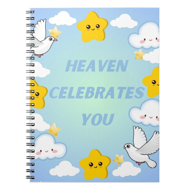 Heaven Celebrates You Christian  Notebook (Front)