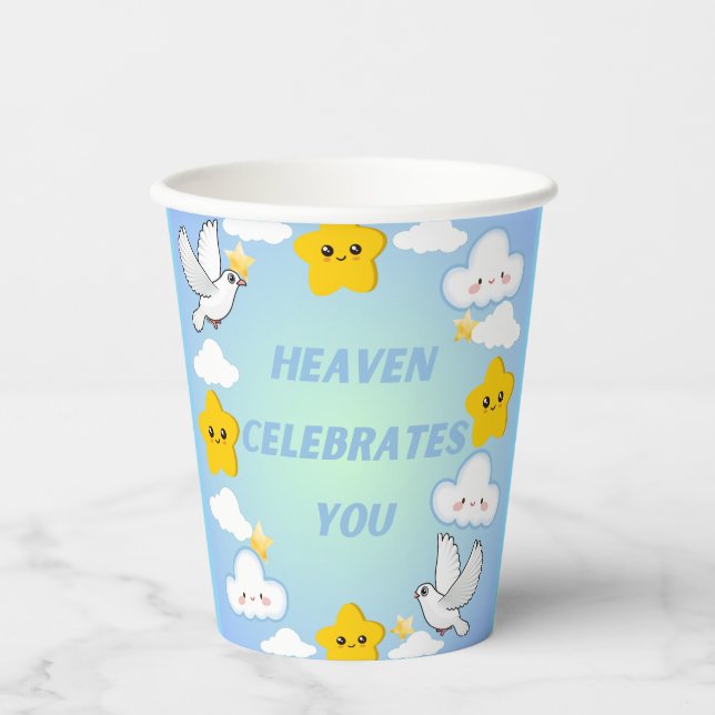Heaven Celebrates You Christian  Paper Cups (Front)