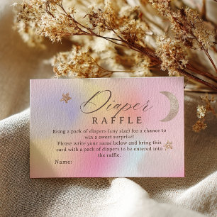 Heaven Cloud Holographic Diaper Raffle Baby Shower Enclosure Card