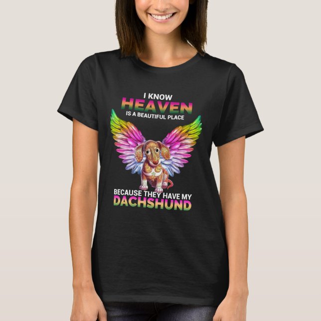 Heaven Dachshund T-Shirt (Front)