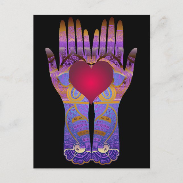 Heaven Hands Dark Postcard (Front)