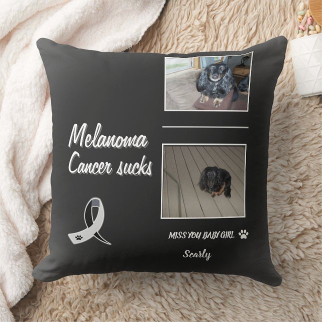 Heaven-Held Melanoma Pet Tribute Layout Cushion (Blanket)