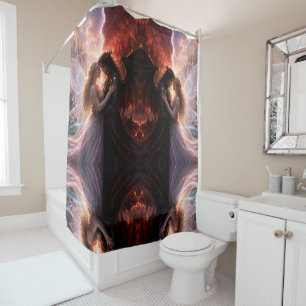 heaven hell love shower curtain